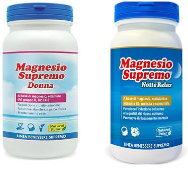 Natural Point Magnesio Supremo Donna e Notte relax- (2 confezioni da150 Gr)…