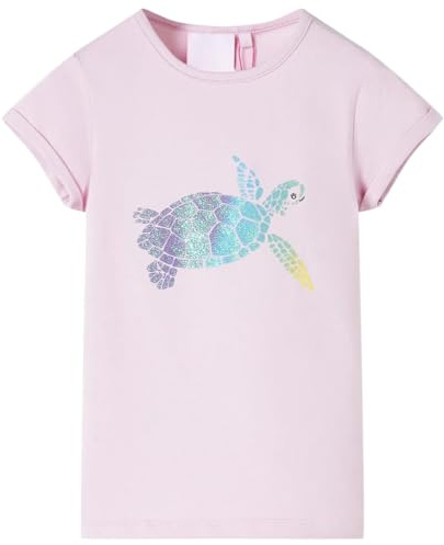 Kinder T-Shirt mit Schildkröten-Aufdruck Kurzarm Shirt Kindershirt Lila 128