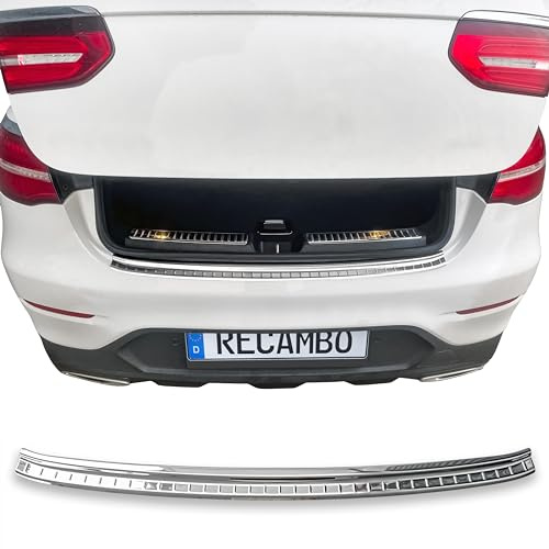 RECAMBO Ladekantenschutz Edelstahl kompatibel für Mercedes GLC Coupe C253 | BJ ab 2016 - Hochglanz poliert, Chrom Look - Styling und Schutz für die Stoßstange