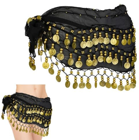 Kiuiom Gonna Danza Ventre, Cintura, Sciarpa, Ballo di Pancia, Belly Dance Hip Scarfs, Cintura Danza Indiana, Foulard, Costume