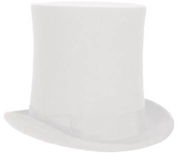 Maskworld Hochwertiger edler Zylinderhut aus Wollfilz - extra hoch (21 cm) - weiß - Hutgröße: 61 - Kostüm-Verkleidung Karneval, Halloween & Motto-Party