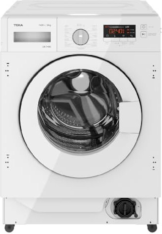 TEKA LI6 1481 - Lavadora Integrable, Motor T-Inverter,16 Programas de Lavado, Panel de Control Digital, Capacidad 8 kg, Velocidad 1400 rpm, Programas Especiales, Función Lávado Rápido, Color Blanco