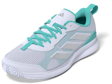 adidas Damen Avaflash Low Tennis Shoes Tennisschuhe, Cloud White/Silver Metallic/Flash Aqua, 43 1/3 EU