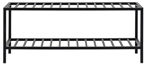Dezain® Home - Schuhregal Vita – Stabile Schuhablage aus Metall – Moderner Schuhständer zur Aufbewahrung – Ideal für Flur & Schlafzimmer – Schwarze Schuhbank in 34 x 79 x 32 cm