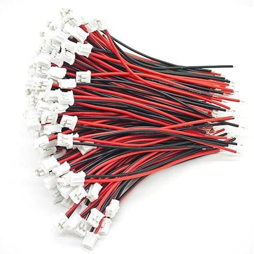 LilaLemon Lot de 40 paires de connecteurs mâles JST 2 broches Mini Micro avec câble de 12 cm 1,25 mm