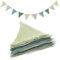 cobee Wimpelkette Kinderzimmer, Lang 286cm Babyzimmer Deko Wimpelkette Stoff Musselin Baumwolle Stoff Wimpelkette Wimpelgirlande Girlande Geburtstag Bunt Banner Party Wanddeko Geschenk (Stil 3)