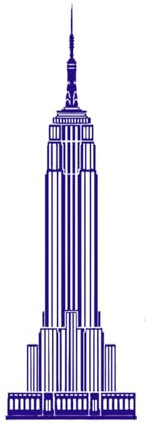 Moderne Wohnkultur New York City Empire State Building Wand Aufkleber Vinyl Dekoration Aufkleber abnehmbare Tapete-S-21x66cm-Dark Blue
