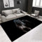 LIULINLIN Schwarzer 3D-Teppich mit Tier- und Pferdemotiv, geeignet für Wohnzimmer, Schlafzimmer, Heimdekoration, Rutschfester Sofa-Fußmatten-Bereichsteppich