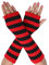 Suxgumoe Damen-Armstulpen, gestrickt, langärmelig, fingerlos, Handschuhe, Winter, Handgelenkstulpen mit Daumenloch für Damen und Mädchen, C Schwarz + Rot, One size