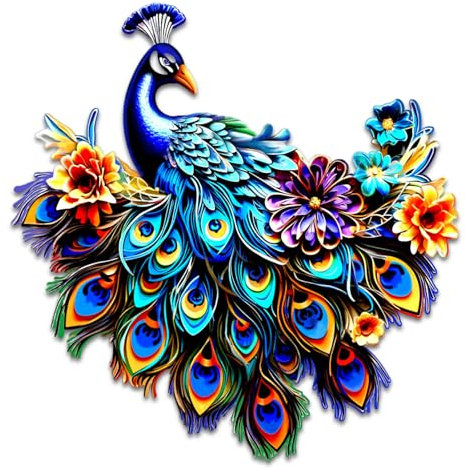 Pfau-Dekor, Metall-Pfau-Wanddekoration, kreative Pfau-Wandkunst, realistische Vogel-Wandkunst aus Eisen für Gartenzaun-Wanddekorationen im Freien, Vogel-Wandkunst, Pfau-Wandkunst, Pfau-Wanddekoration