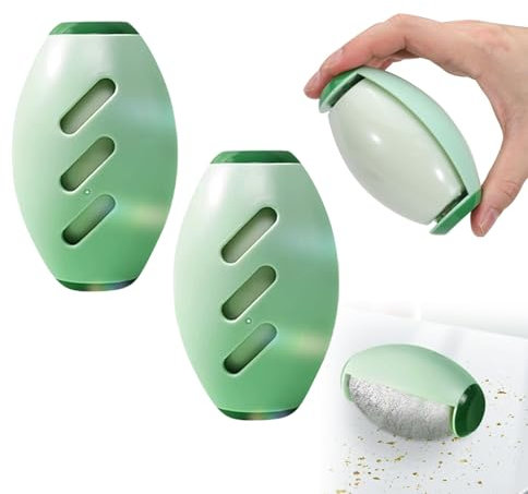 2 Stück Wiederverwendbare Fusselrollen, Waschbarer Tierhaarentferner Fusselrolle, Tragbar Fusselrollerball Klebrige Gel Fusselrolle Ball für Kleidung, Reisen, Haus (Grün)