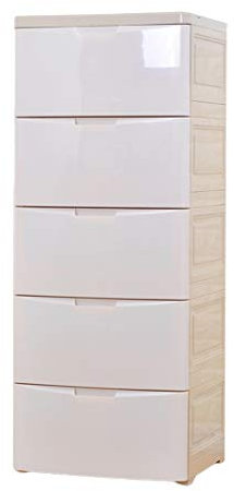 Kinder-Aufbewahrungsschrank aus Kunststoff mit 45 breiten, dicken Schubladen für Baby-Kleiderschrank, Beige (3 Ebenen)