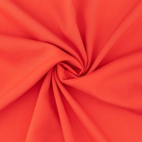 Viskose Stoff zum Nähen, leichter Blusenstoff, uni rot (Länge am Stück: ab 50cm / Breite: 135cm)