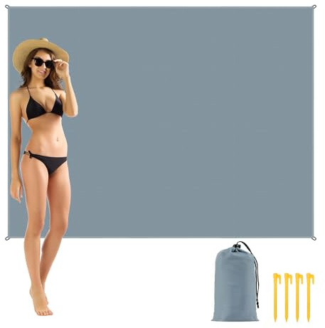 AYBUY Stranddecke Sandfrei, Outdoor Decke Ultraleicht Picknickdecke Wasserdicht, 210 × 200cm Sand Campingdecke, Zeltunterlage Strandtuch Strandmattet für den Wandern Campen