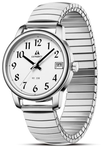 LN LENQIN Damen Uhren Damen Uhr Edelstahl Wasserdicht Uhren für Frauen Analog Quarz Armbanduhr Expansion Band