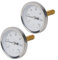 Lot de 2 thermomètres bimétalliques avec gaine en cuivre 1,27 cm à visser pour chaudière 0-120 °C pour chauffage central, tuyau d'eau, huile et air