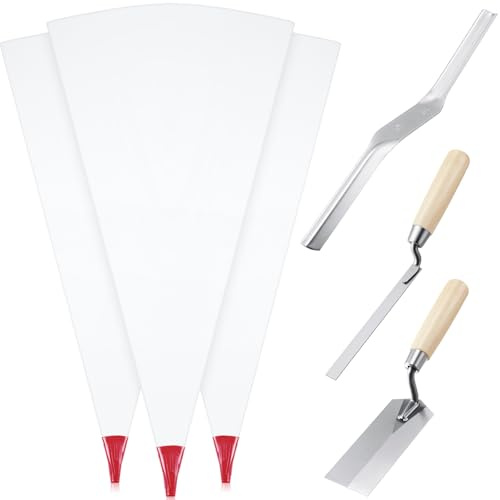 Gueevin 6-Pack Heavy Duty Tile Grout Bag Set, Tear Resistant,Red
