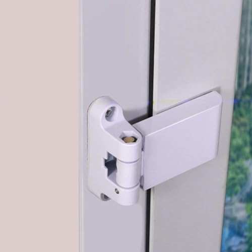 Tidevib Battente in lega di alluminio per cerniera della porta uso sinistro e destro, cerniera per finestre ad alta sicurezza, porte in acciaio plastica, bianco