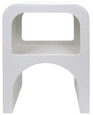 Rebecca Mobili Nachttisch mit 1 Ablage, Kleiner Nachtschrank für Schlafzimmer, Weiß MDF, Moderner Stil – Maße HxBxT: 55,5 x 41,5 x 30 cm – Art. RE7271