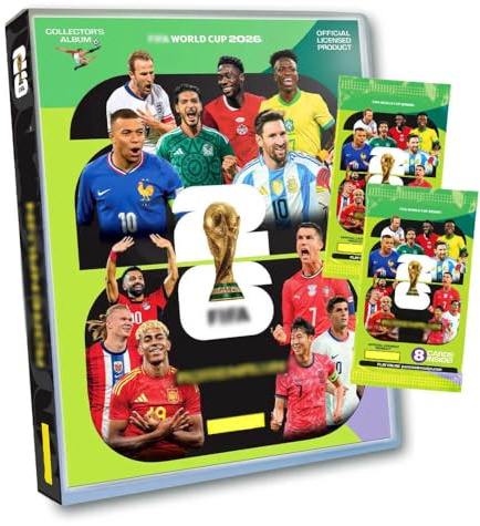 World Cup 2026 Adrenalyn - WM Trading Cards Sammelkarten - 1 Mappe + 2 Booster