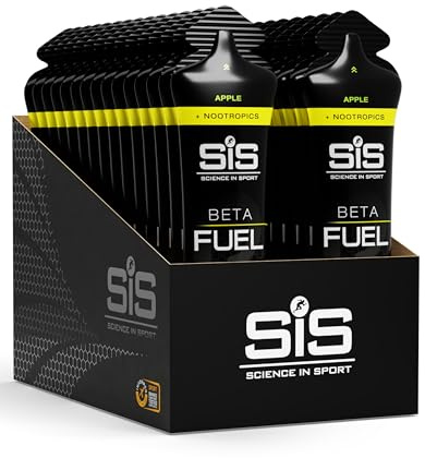 Science in Sport BETA Fuel + Nootropics Gel, Apfel, 30 x 60ml | 40g Kohlenhydrate aus Zwei Quellen mit Zugesetzten Nootropika für Ausdauersportler