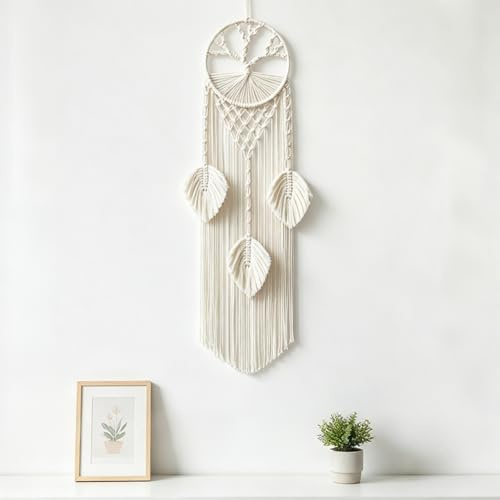 Baum des Lebens Traumfänger Makramee Traumfänger Bohemian Wandbehang Makramee Wandbehang für Schlafzimmer Wohnzimmer Eingangshallen