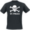 FC St. Pauli Totenkopf Männer T-Shirt schwarz L 100% Baumwolle Fan-Merch, Fußball, Totenköpfe