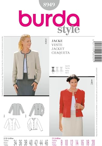 Burda Schnittmuster 8949 Jacke Gr. 34-46