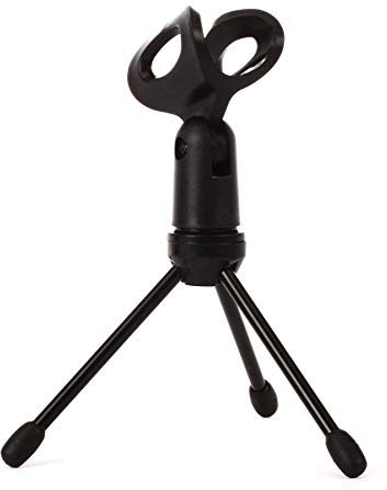 Gator Frameworks Mini pie de micrófono de escritorio con pinza para micrófonos con cable y patas plegables (GFW-MIC-0250)