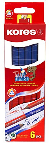 Kores BB94851 Dreikant-Lehrerbuntstift TWIN Jumbo, blau/rot
