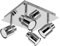 MiniSun Modern Polished Chrome Square Plate Adjustable IP44 Bathroom 4 Way Ceiling Spotlight - Complete with 4 x 5W Warm White GU10 LED Bulbs