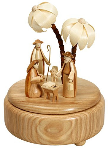 Rudolphs Schatzkiste Spieldose mit Christi Geburt Natur BxHxT 13x16x13 cm NEU Spieluhr Spielwerk Musikdose Musik Figur Seiffen Erzgebirge Holz Dekoration Weihnachten