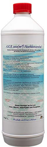 A.K.B.200(m²) Hochkonzentrat, Algenentferner, Grünbelagentferner, Pilzentferner, Dachreiniger, 1071 (1L Flasche),BAuA N-72850