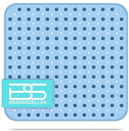 Brandsseller Duschmatte 53x53 cm Duscheinlage Badewanneneinlage mit Noppen Blau Transparent