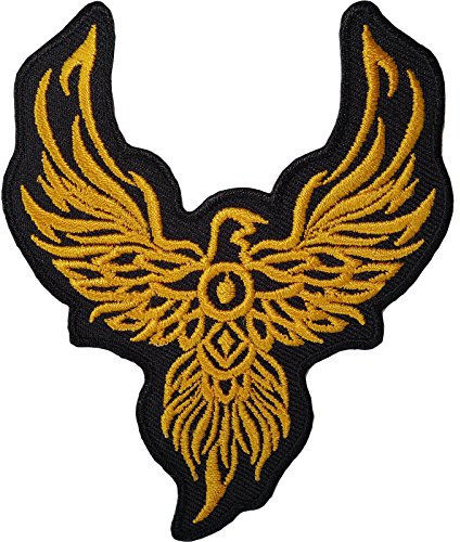 Phoenix Aufnäher zum Aufbügeln, Motiv: Vogel / Tier / Biker / Motorrad / Adler, bestickt