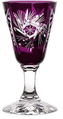 Likörglas Likörkelch Schnapsglas Wodka geschliffen Violett Kristallglas 25 ml