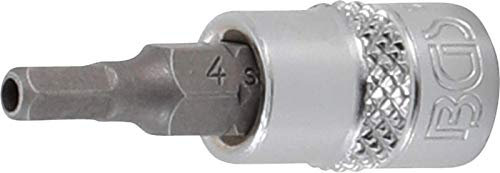 BGS 5156-4 | Bit-Einsatz | Antrieb Innenvierkant 6,3 mm (1/4) | Innensechskant mit Bohrung 4 mm