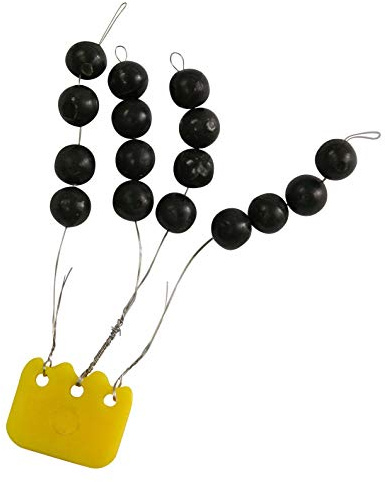 FTM Unisex – Erwachsene 10C6101156C10 Trout Gummiperlen 6mm schwarz-15 Perlen zum Forellenangeln, Gummistopper, Knotenschützer, Bunt, Normal