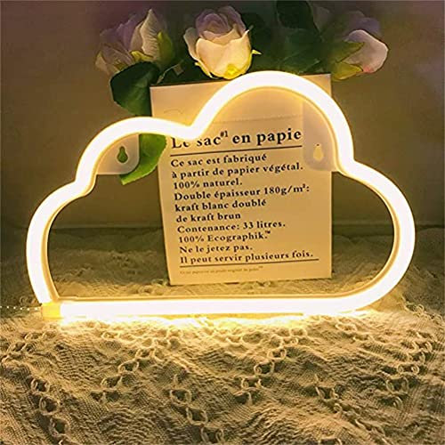Nordstylee LED-Neon-Wolken-Lichtschild, Neon-Schilder, Kinder, Nachtlicht, Wanddekoration, für Kinderzimmer, Schlafzimmer, Geburtstag oder Hochzeitsgeschenk (warmweiß)