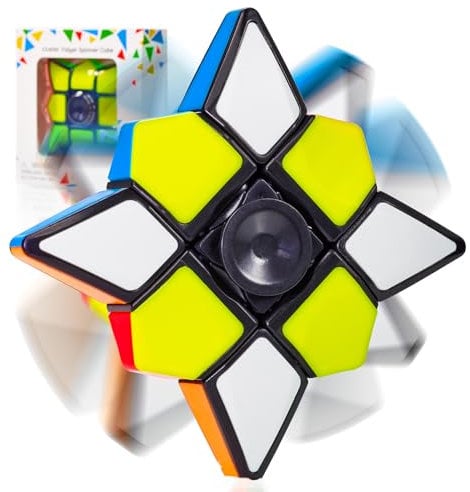 CUBIDI® Original Fidget Spinner - 3 x 3 x 1 Cube und Spinner in Einem mit optimierten Dreheigenschaften. Perfekt zum Stressabbau für Kinder und Erwachsene. Reisespiel | Geduldspiele für Kinder