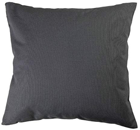 Hans-Textil-Shop Kissenbezug 50x50 cm Uni Dunkelgrau Baumwolle Dekokissen Kissenhülle Couchkissen Sofakissen Deko Reißverschluss