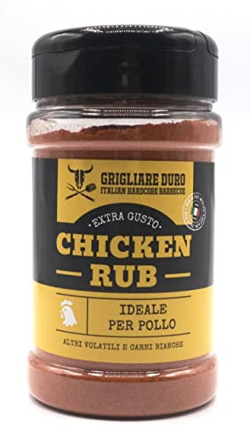 200 gr BBQ CHICKEN Rub GRIGLIARE DURO - Spezie barbecue rub - BBQ rub insaporitore per carne - MAGIC DUST - rub per pollo, petto, alette e coscie - ideale per pollo e maiale - dry rub bbq marinature