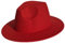 VPbao Klassische 1920er Gangster Trilby Filzhut im Fedora-Stil – Unisex Damen Herren breite Krempe Panama Jazz Hüte Gr. M, Reine Farbe Rot.