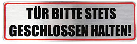BIKE-label Tür Aufkleber 130 x 40 mm Alu Optik Tür geschlossen halten 900029VA