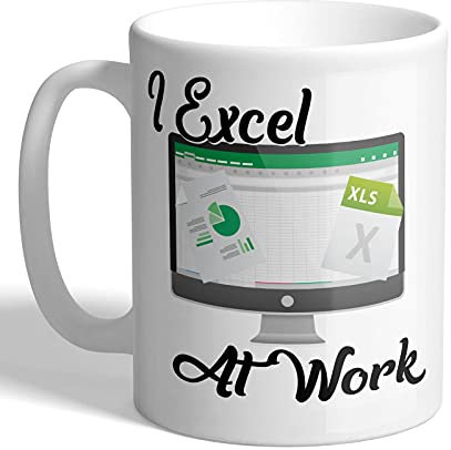 I Love Mugs - I Excel at Work - Spreadsheet Expert - Mug, Ceramic, 11fl.oz.