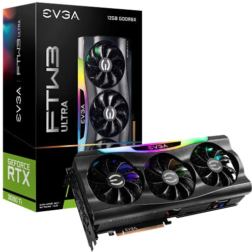 EVGA Geforce Rtx 3080 Ti Ftw3 Ultra Gaming, 12G-P5-3967-Kr, 12Gb Gddr6X, Icx3 Technology, Argb Led, Metal Backplate, Black