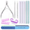 13pcs Lime e Buffer per Unghie, Spingi Cuticole Raschietto con Tronchesino per Unghie Professional e Spazzola Unghie per Manicure e Unghie Salone