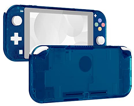 eXtremeRate Coque pour Nintendo Switch Lite Console avec Boutons & Verres Trempé Protection Écran pour Switch Lite,Bleu Transparent