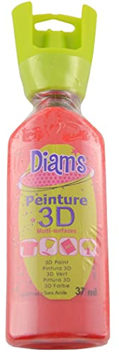 DIAM'S 3D-Farbe für alle Untergründe, Mohnrot, glänzend, 37 ml