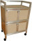 YGCBL Multifunktionaler Aufbewahrungswagen, Getränke-Food-Service-Tablett-Wagen Edelstahl 3-Stöckiger Mobiler Doppelstock-Spind Holz Quadratischer Universal-Radaufbewahrung, Kapazität 40 Kg Küchen-Au